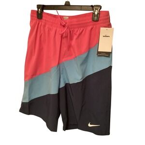Nike Swim Mens Large Tall Colorblock Board Shorts Pink Blue Navy  NWT